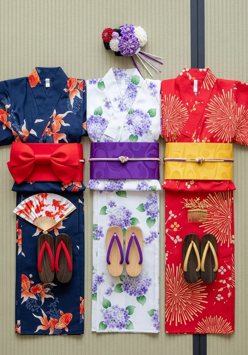 祇園祭浴衣三套完整搭配方案——金鱼系、紫阳花系、花火系